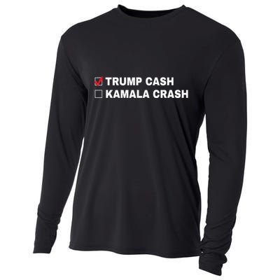 Trump Cash Vs Kamala Crash Funny Voting Humor Cooling Performance Long Sleeve Crew