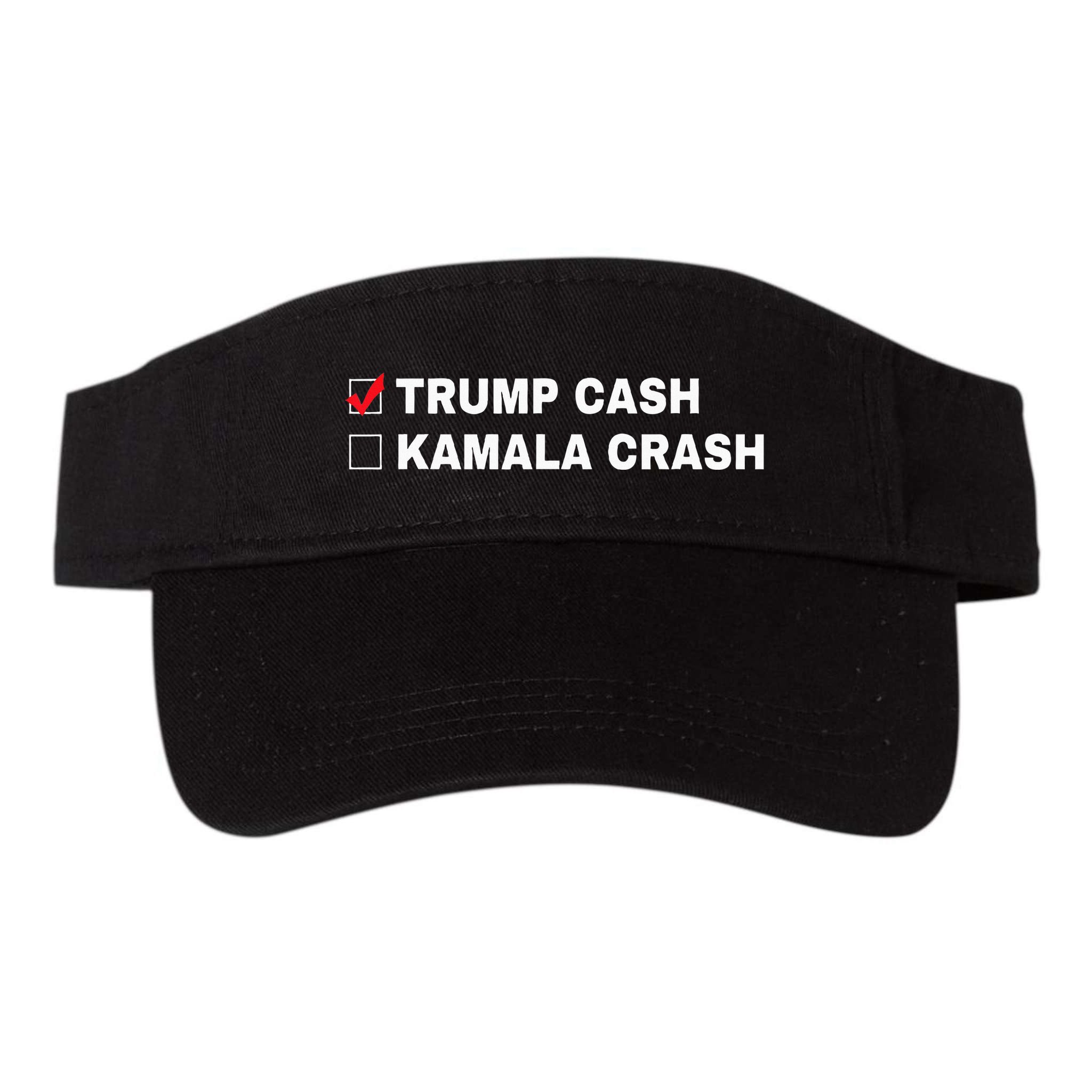 Trump Cash Vs Kamala Crash Funny Voting Humor Visor