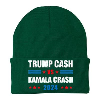 Trump Cash Vs Kamala Crash Knit Cap Winter Beanie