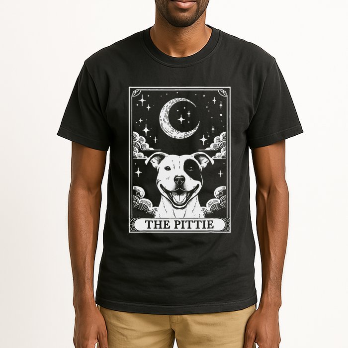 Tarot Card Vintage Crescent Moon Pit Bull Dog Pittie Mom Tall T-Shirt