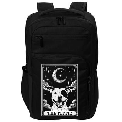Tarot Card Vintage Crescent Moon Pit Bull Dog Pittie Mom Impact Tech Backpack