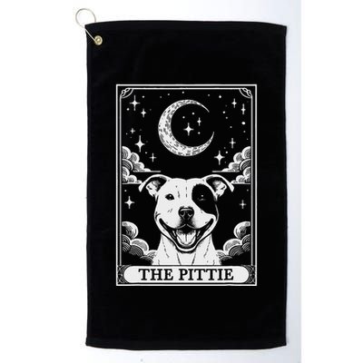 Tarot Card Vintage Crescent Moon Pit Bull Dog Pittie Mom Golf Towel