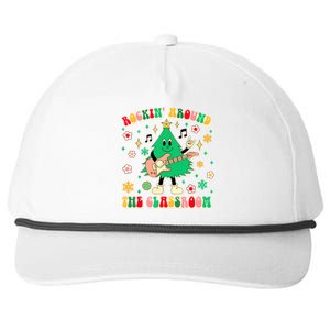 Teacher Christmas Vibes Rockin Around The Classroom Xmas Gift Snapback Five-Panel Rope Hat