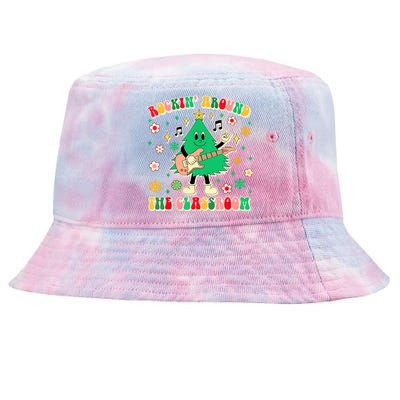 Teacher Christmas Vibes Rockin Around The Classroom Xmas Gift Tie-Dyed Bucket Hat