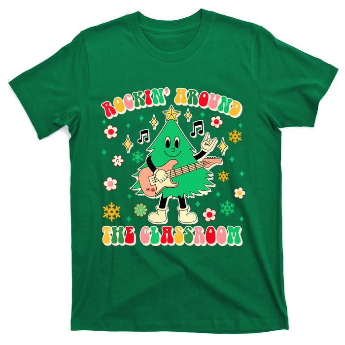 Teacher Christmas Vibes Rockin Around The Classroom Xmas Gift T-Shirt