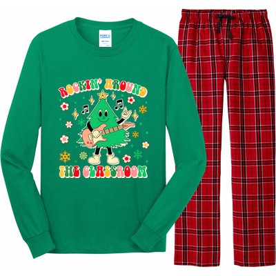 Teacher Christmas Vibes Rockin Around The Classroom Xmas Gift Long Sleeve Pajama Set