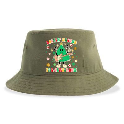 Teacher Christmas Vibes Rockin Around The Classroom Xmas Gift Sustainable Bucket Hat