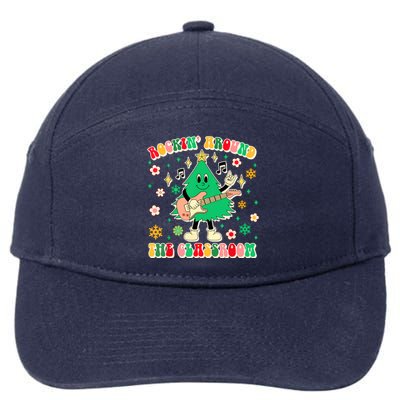 Teacher Christmas Vibes Rockin Around The Classroom Xmas Gift 7-Panel Snapback Hat