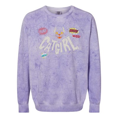 The Catgirl Vintage Colorblast Crewneck Sweatshirt