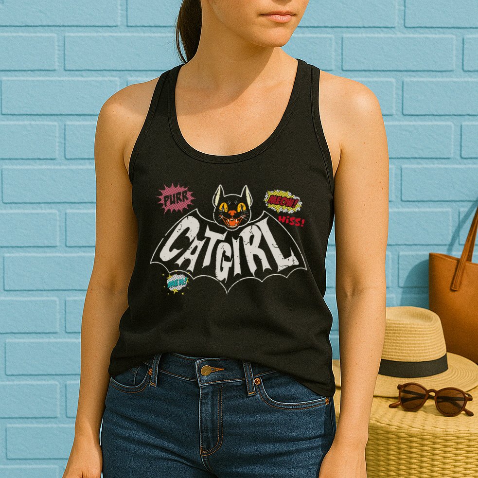 The Catgirl Vintage Womens Tank Top