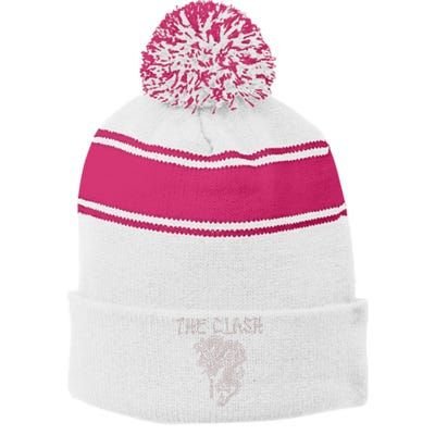 The C.L.A.S.H Vertical Chinese Dragon Stripe Pom Pom Beanie