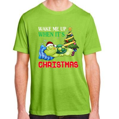 Turtle Christmas Wake Me Up When ItS Christmas Turtle Lover Gift Adult ChromaSoft Performance T-Shirt