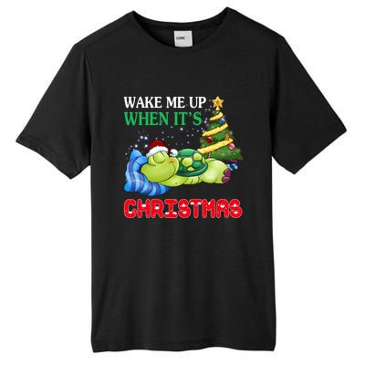 Turtle Christmas Wake Me Up When ItS Christmas Turtle Lover Gift Tall Fusion ChromaSoft Performance T-Shirt