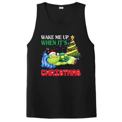 Turtle Christmas Wake Me Up When ItS Christmas Turtle Lover Gift PosiCharge Competitor Tank