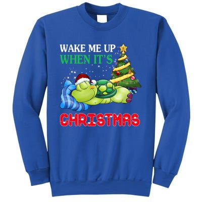 Turtle Christmas Wake Me Up When ItS Christmas Turtle Lover Gift Sweatshirt