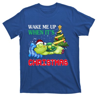 Turtle Christmas Wake Me Up When ItS Christmas Turtle Lover Gift T-Shirt