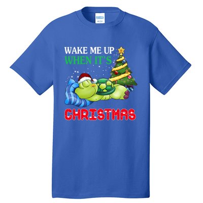 Turtle Christmas Wake Me Up When ItS Christmas Turtle Lover Gift Tall T-Shirt