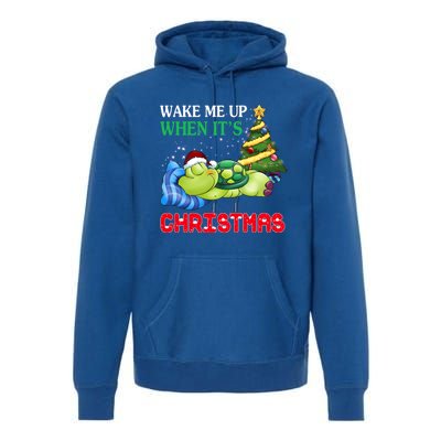 Turtle Christmas Wake Me Up When ItS Christmas Turtle Lover Gift Premium Hoodie