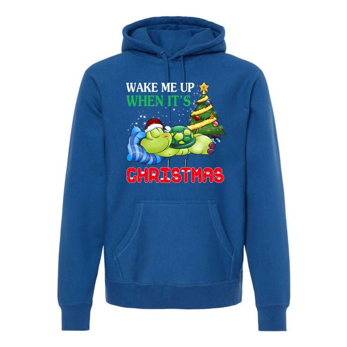 Turtle Christmas Wake Me Up When ItS Christmas Turtle Lover Gift Premium Hoodie