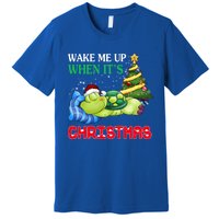 Turtle Christmas Wake Me Up When ItS Christmas Turtle Lover Gift Premium T-Shirt