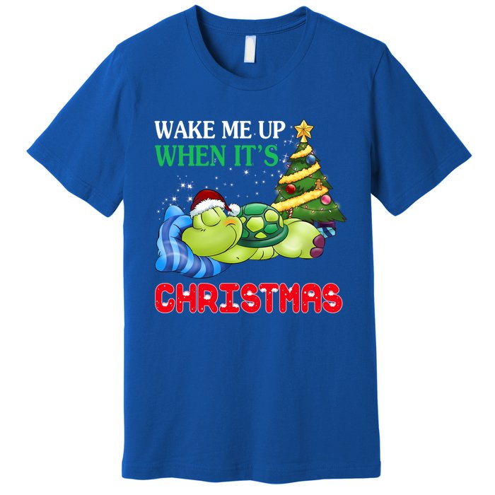 Turtle Christmas Wake Me Up When ItS Christmas Turtle Lover Gift Premium T-Shirt