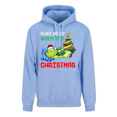 Turtle Christmas Wake Me Up When ItS Christmas Turtle Lover Gift Unisex Surf Hoodie