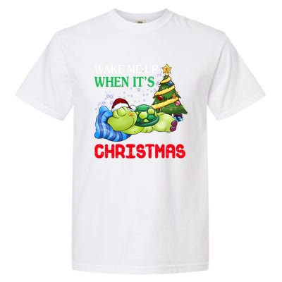 Turtle Christmas Wake Me Up When ItS Christmas Turtle Lover Gift Garment-Dyed Heavyweight T-Shirt