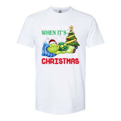 Turtle Christmas Wake Me Up When ItS Christmas Turtle Lover Gift Softstyle CVC T-Shirt