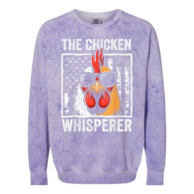 The Chicken Whisperer Farmer Animal Farm Funny Colorblast Crewneck Sweatshirt