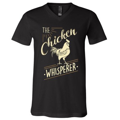 The Chicken Whisperer Funny Chicken Lover Farming V-Neck T-Shirt