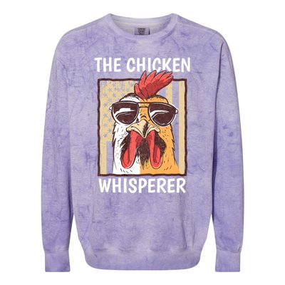 The Chicken Whisperer Farmer Animal Farm Funny Colorblast Crewneck Sweatshirt