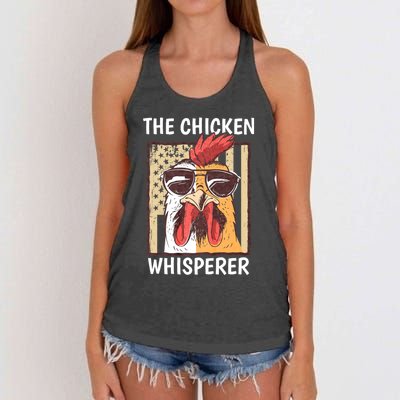 The Chicken Whisperer Farmer Animal Farm Funny Women's Knotted Racerback Tank