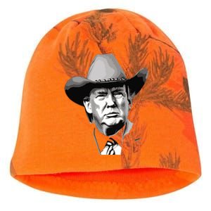 Trump Cowboy Western President You Miss Me Yet Maga Usa Kati - Camo Knit Beanie