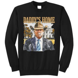 Trump Cowboy Western DaddyS Home Maga Take America Back Tall Sweatshirt