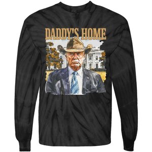 Trump Cowboy Western DaddyS Home Maga Take America Back Tie-Dye Long Sleeve Shirt