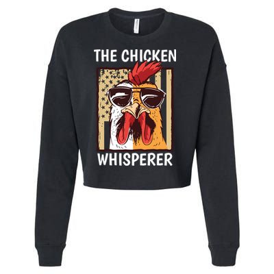 The Chicken Whisperer Farmer Chicken Cropped Pullover Crew
