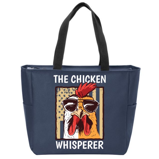 The Chicken Whisperer Farmer Chicken Zip Tote Bag
