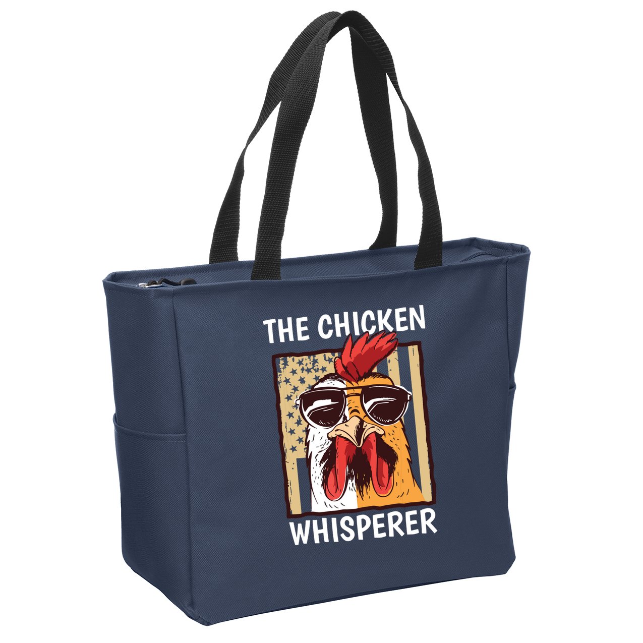 The Chicken Whisperer Farmer Chicken Zip Tote Bag