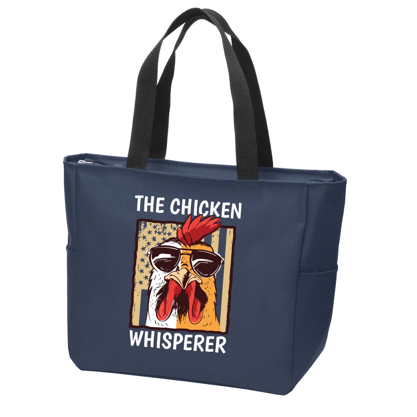 The Chicken Whisperer Farmer Chicken Zip Tote Bag