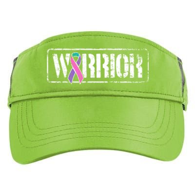 Thyroid Cancer Warrior Gift Military Style Awareness Ribbon Gift Adult Drive Performance Visor