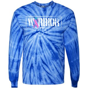 Thyroid Cancer Warrior Gift Military Style Awareness Ribbon Gift Tie-Dye Long Sleeve Shirt