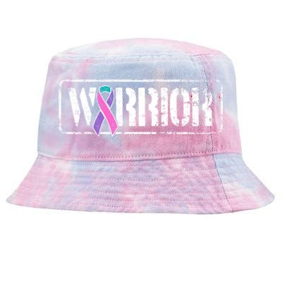 Thyroid Cancer Warrior Gift Military Style Awareness Ribbon Gift Tie-Dyed Bucket Hat