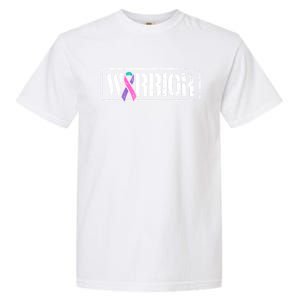 Thyroid Cancer Warrior Gift Military Style Awareness Ribbon Gift Garment-Dyed Heavyweight T-Shirt