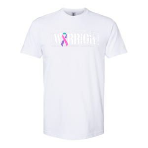 Thyroid Cancer Warrior Gift Military Style Awareness Ribbon Gift Softstyle CVC T-Shirt