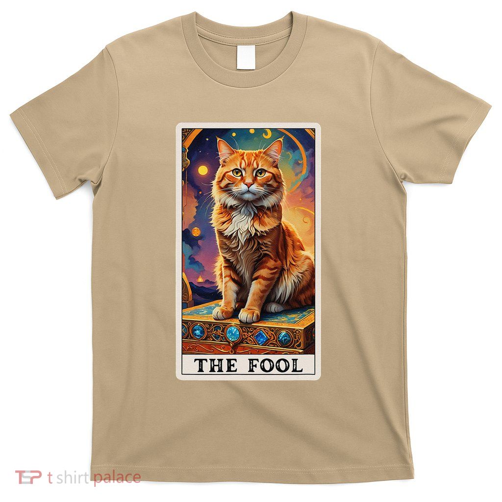 Tarot Card With Cat The Fool Funny Feline Reading Magical T-Shirt