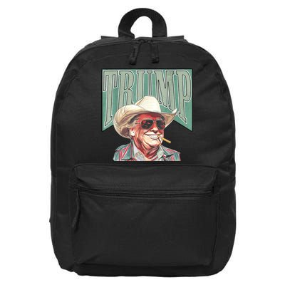 Trump Cowboy Western Make America Great 16 in Basic Backpack