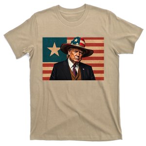 Trump Cowboy Western Take America Back Usa Flag T-Shirt