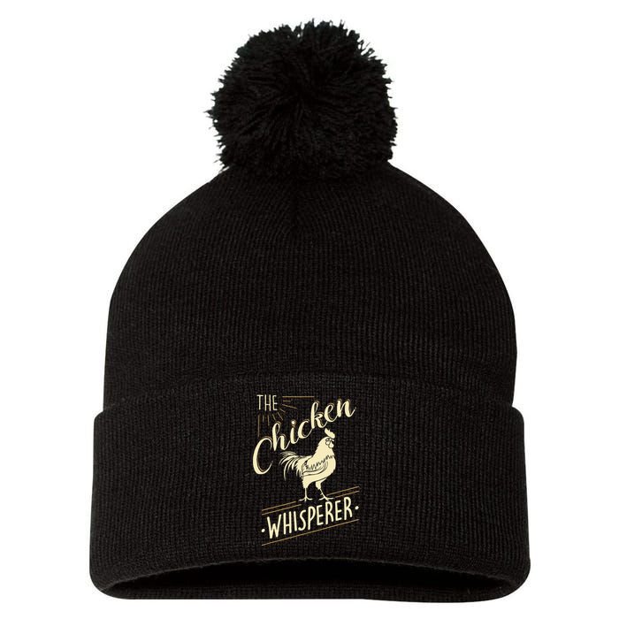 The Chicken Whisperer Funny Chicken Lover Farming Pom Pom 12in Knit Beanie