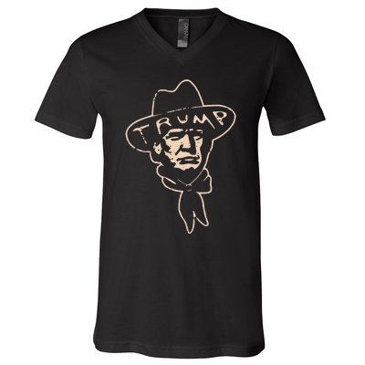 Trump Cowboy Western Donald Trump V-Neck T-Shirt