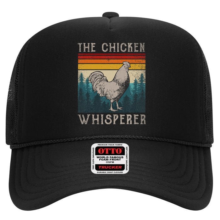 The Chicken Whisperer Funny Chicken Lover Farming High Crown Mesh Back Trucker Hat